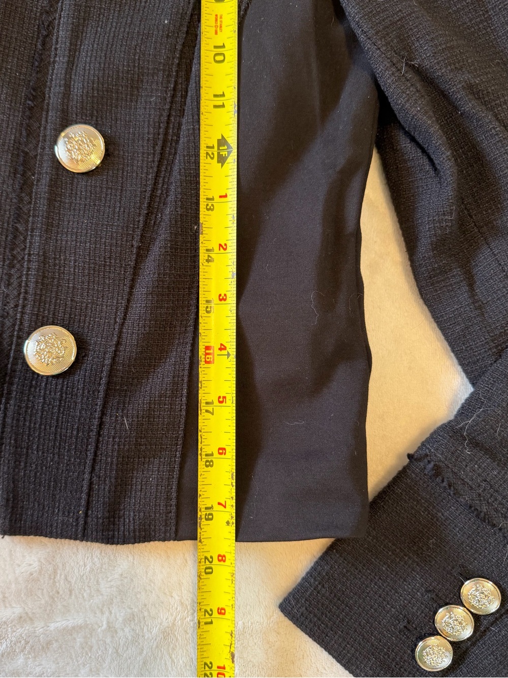White House Black Market Black Double-Breasted Blazer with Gold Buttons - Picture 6 of 7